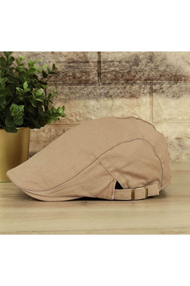 Canvas Linen Men's Cap Summer Cap with Side Adjustable Buckles