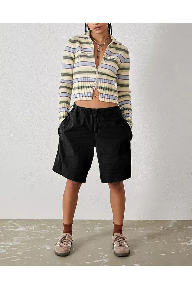 Siyah Longline Baggy Tech Şort - 2