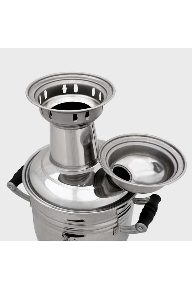 Üst Kapak Açılır Çelik Odunlu Kömürlü Piknik Semaver 4 lt - 3