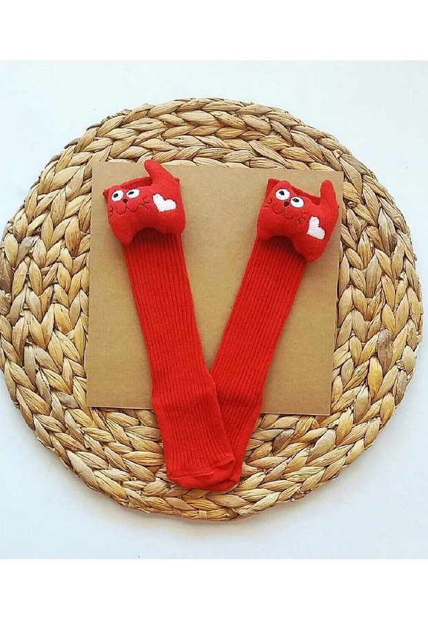 Baby Girl Knee Socks with Toy Figures Baby Knee Socks - cat