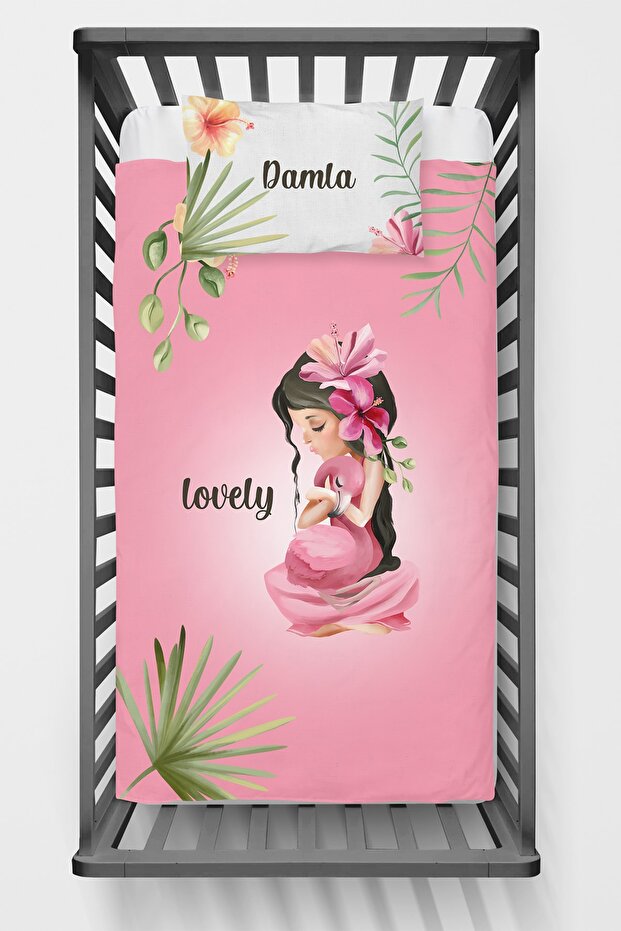 Baby Bedspread Flamingo Girl