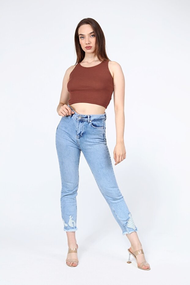 بلوزة قصيرة باللون البني رامبو - 1