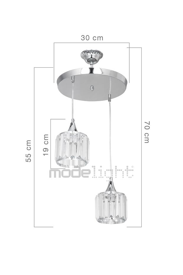 Aytaç Ikili Çember Avize Krom - 4