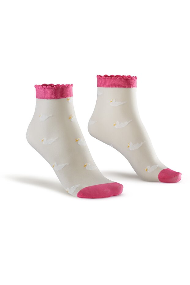 Women's Pink Silver Odor-Free Duckly Socks