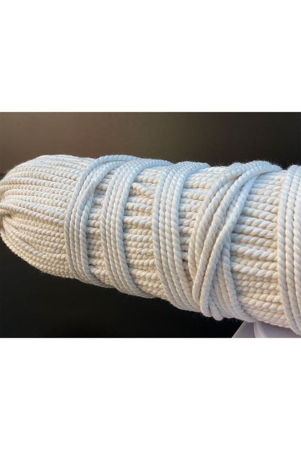 3 Mm Makrome Ekru Ipi Hamak Hobi Ipi Yumuşak Pamuklu (1 Kg ) - 2