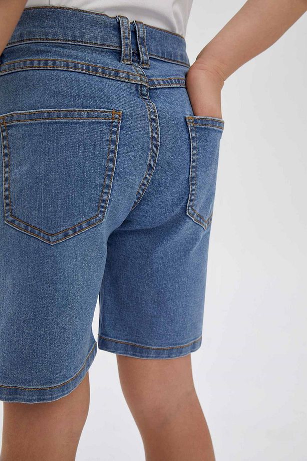Erkek Çocuk Regular Fit Bermuda Jean Şort - 8