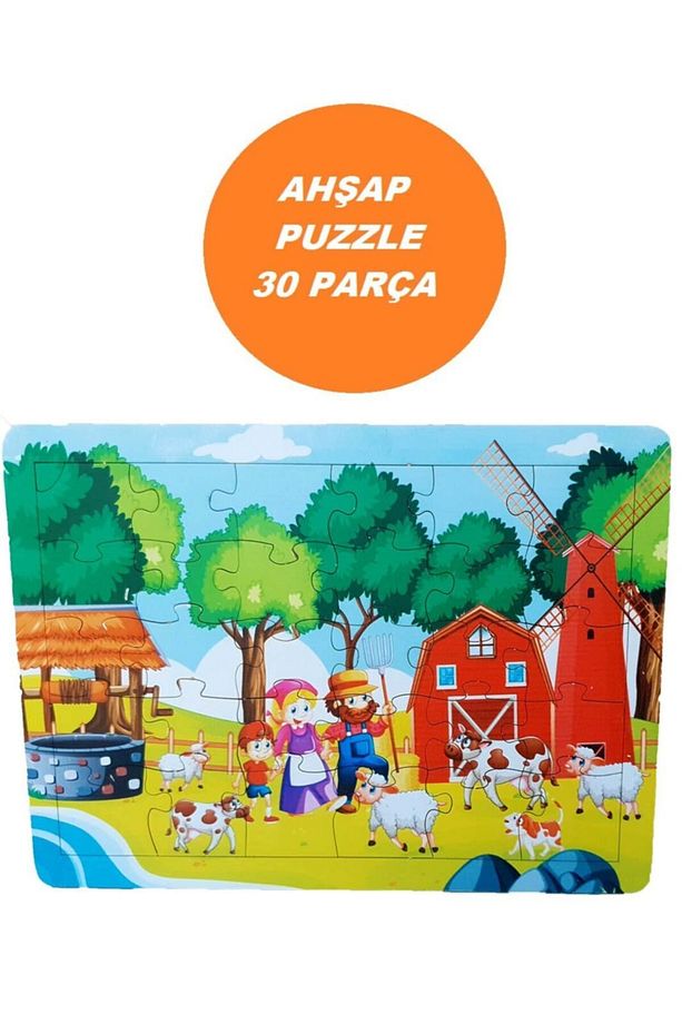 Ahşap Puzzle Yapboz Aile Çiftlik Hayvan ve İnsan Puzzle Çocuk Oyuncak - 2