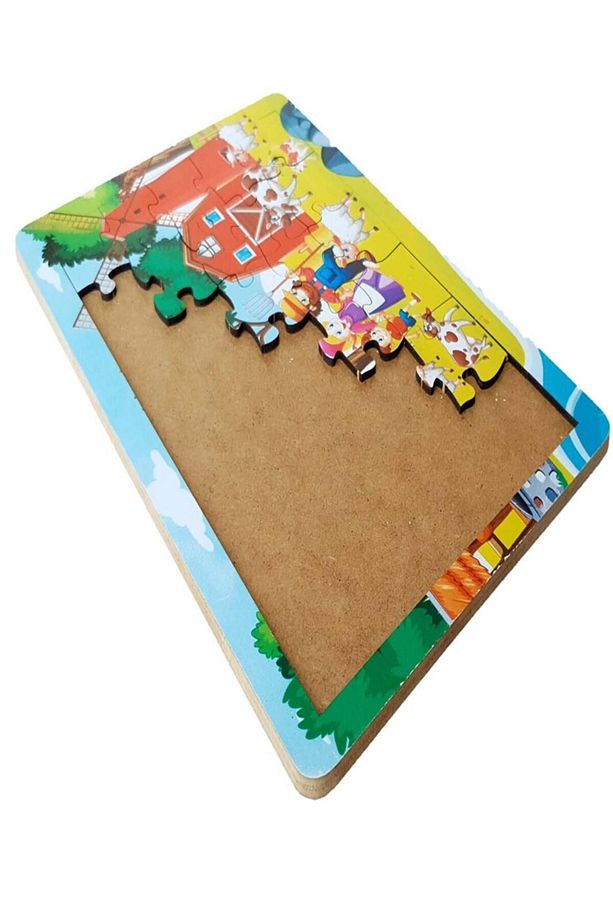 Ahşap Puzzle Yapboz Aile Çiftlik Hayvan ve İnsan Puzzle Çocuk Oyuncak - 3