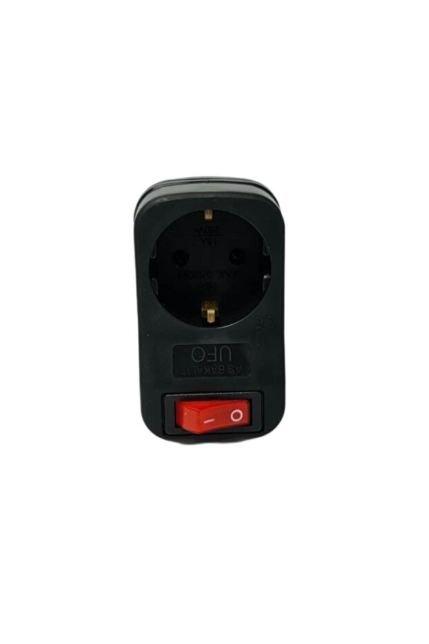 مقبس بمفتاح واحد أسود مع حماية من التيار 3500 وات - 2