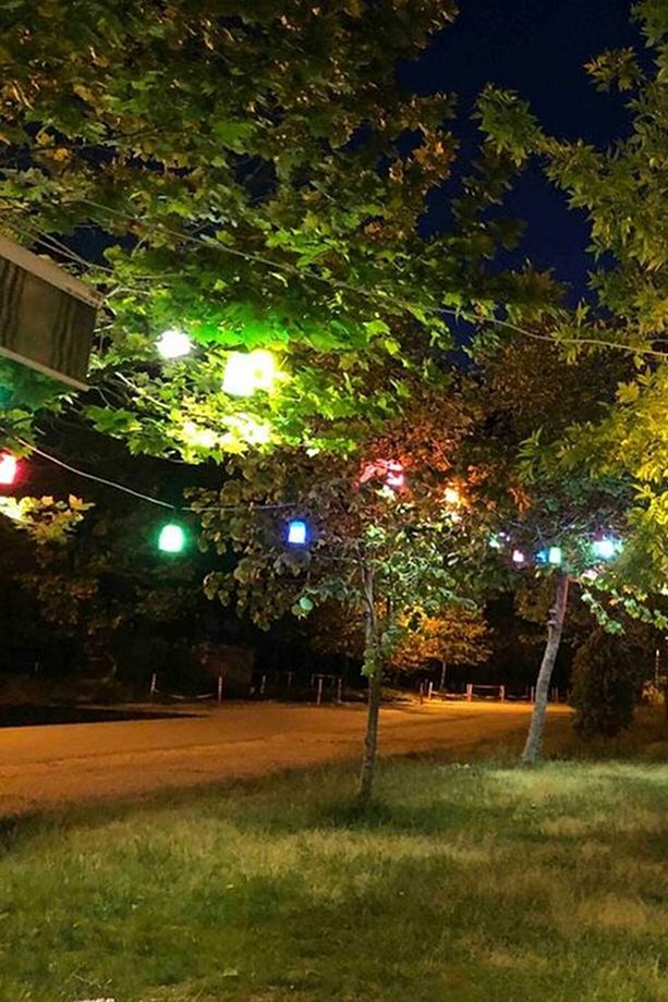 Alaçatı Mavi Renk Ağaç Feneri - 4 Adet - 2