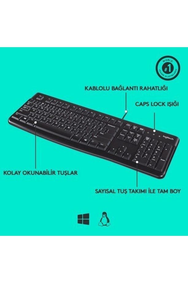 Logıtech K120 Klavye Q Tr Sıyah - 4