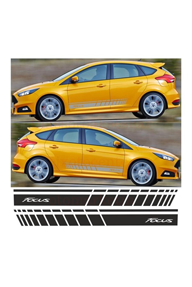 ملصق سيارة بشريط جانبي للتركيز - 1