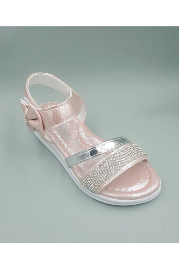 Owwox Kids, Girl, Powder, Stone Detailed Sandals