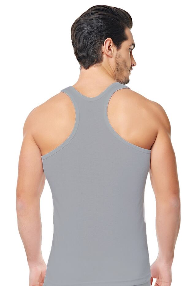 Seher Men's Rib Sports Tank Top Gray