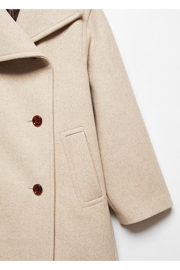 Płaszcz damski beżowy - 57078268 - 9