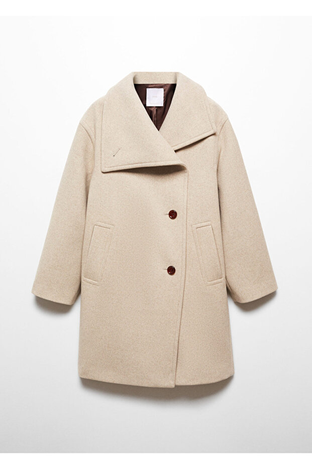 Płaszcz damski beżowy - 57078268 - 5