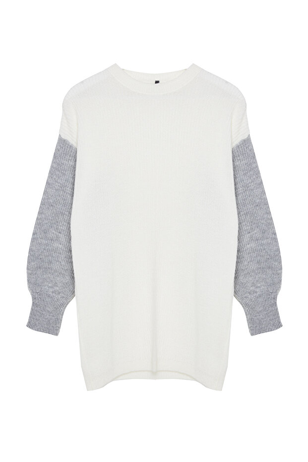 Sweter z dzianiny w szarym kolorze Thessaloniki - TCTAW25AK00004 - 6