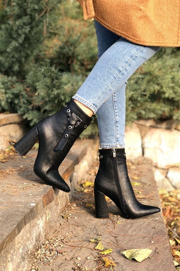 Siyah Kadın Bot & Bootie - 1
