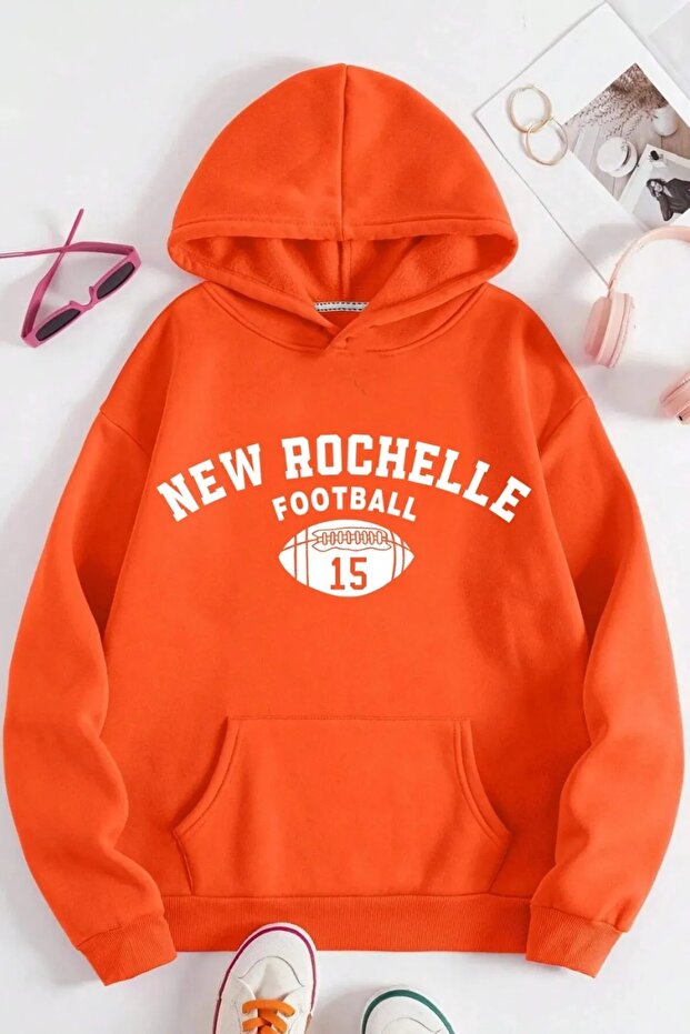 Plus Size Unisex Printed Hooded Sweatshirt