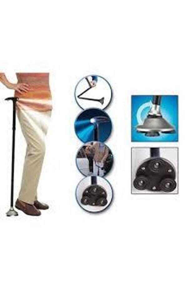 Katlanabilir Işıklı Baston - 2