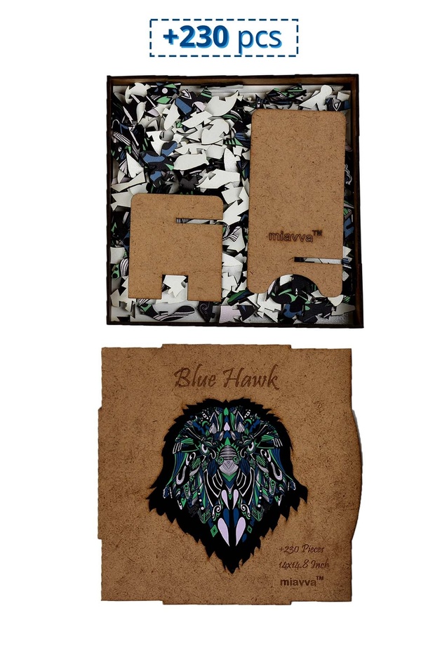 Tahta Puzzle Mavi Şahin - 5