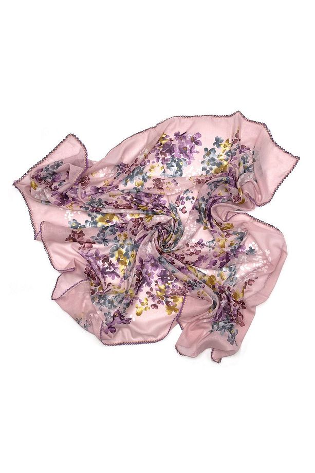 Kenarları Oyalı 5'li Set %100 Pamuklu Yazma 100X100cm Eşarp Toptan Dağıtmalık - 4