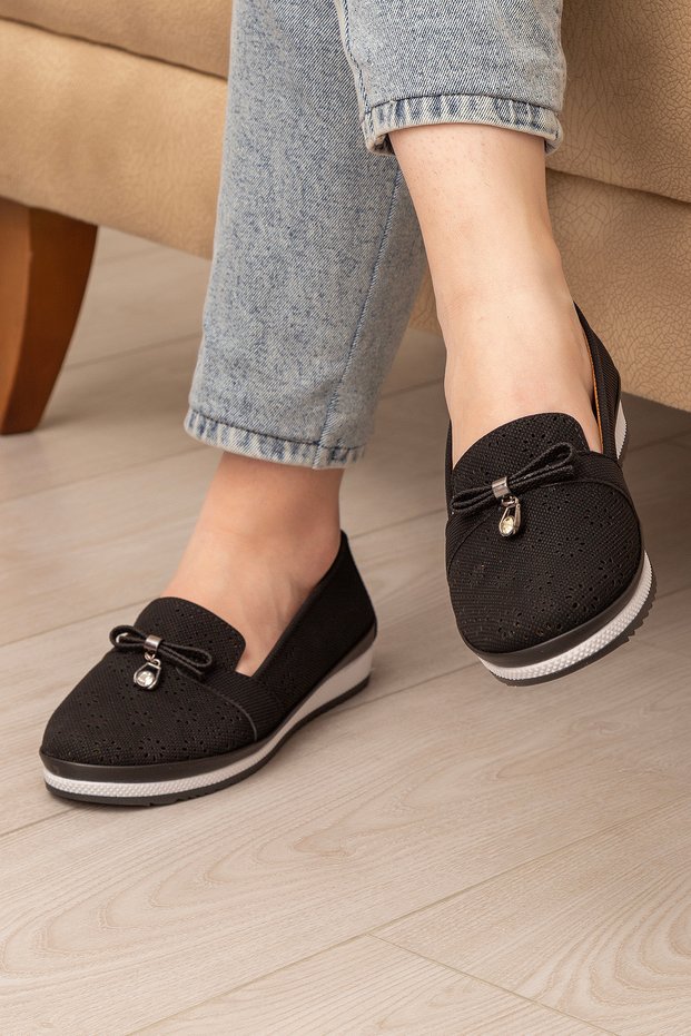 Orthopedic Daily Soft Women's Skin Perforated Stone Ballerina Shoes