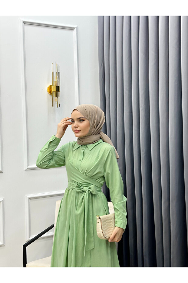 Front Tie Cotton Dress