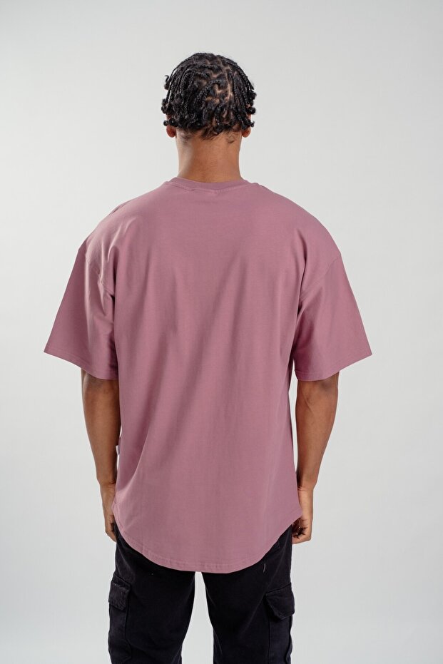 Ανδρικό μπλουζάκι Oversize - Basic Plum, Oval Cut - 5