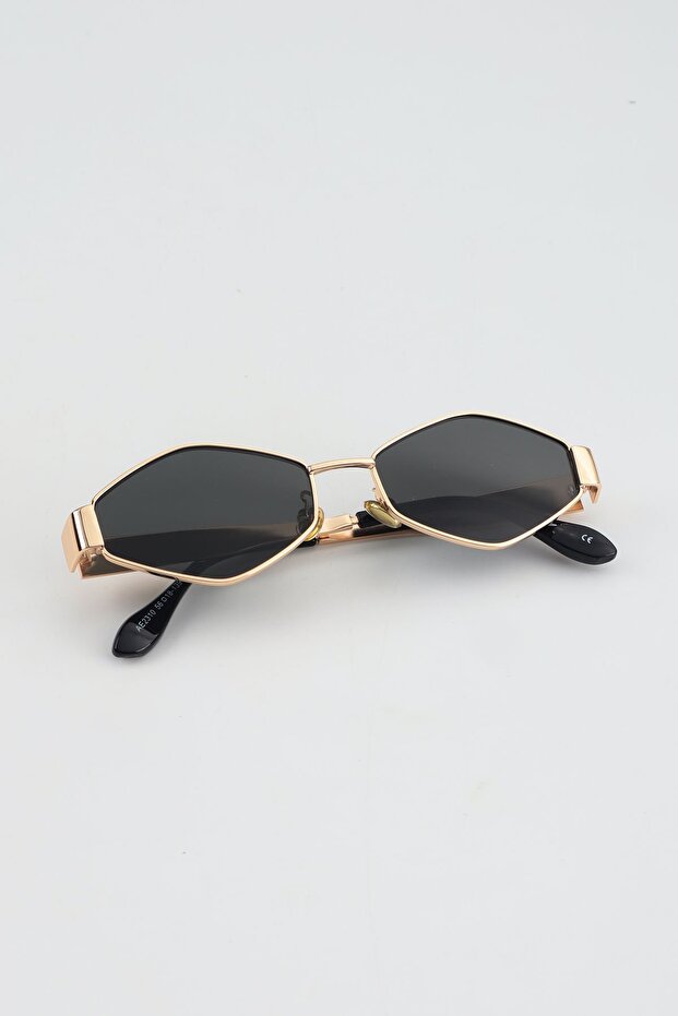 Corel Tile Metal Design Sunglasses - Gold Black