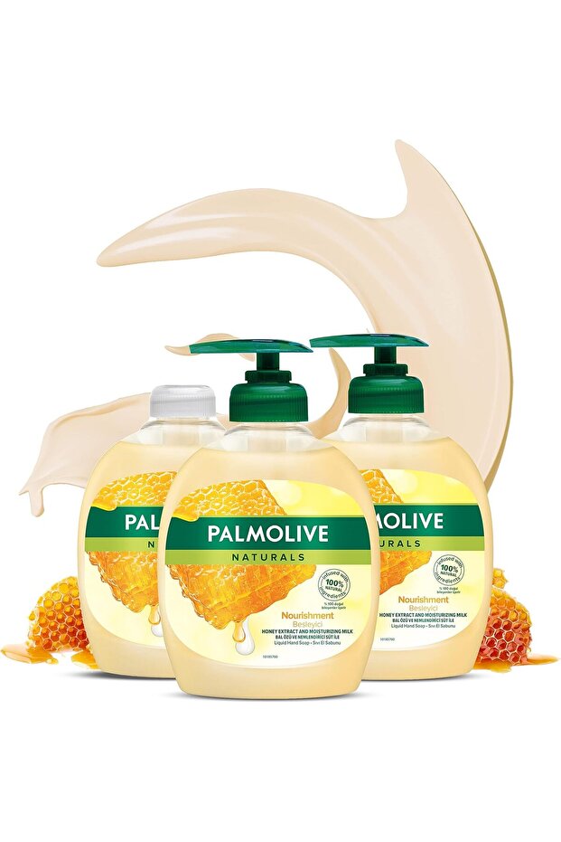 Liquid Hand Soap Pump, Milk & Honey, 3 X 300 Ml