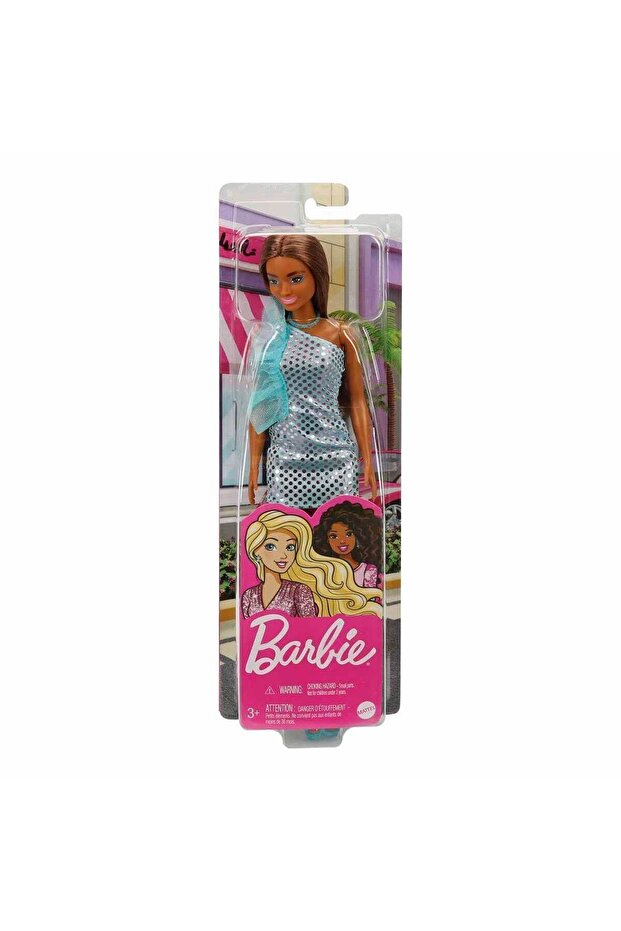 Pırıltılı Barbie - Mavi Pullu Elbise - 5