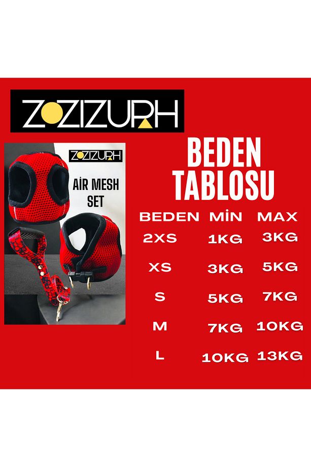 AİRMESH KÖPEK GÖĞÜS TASMASI VE GEZDİRME KAYIŞI SETİ - 5