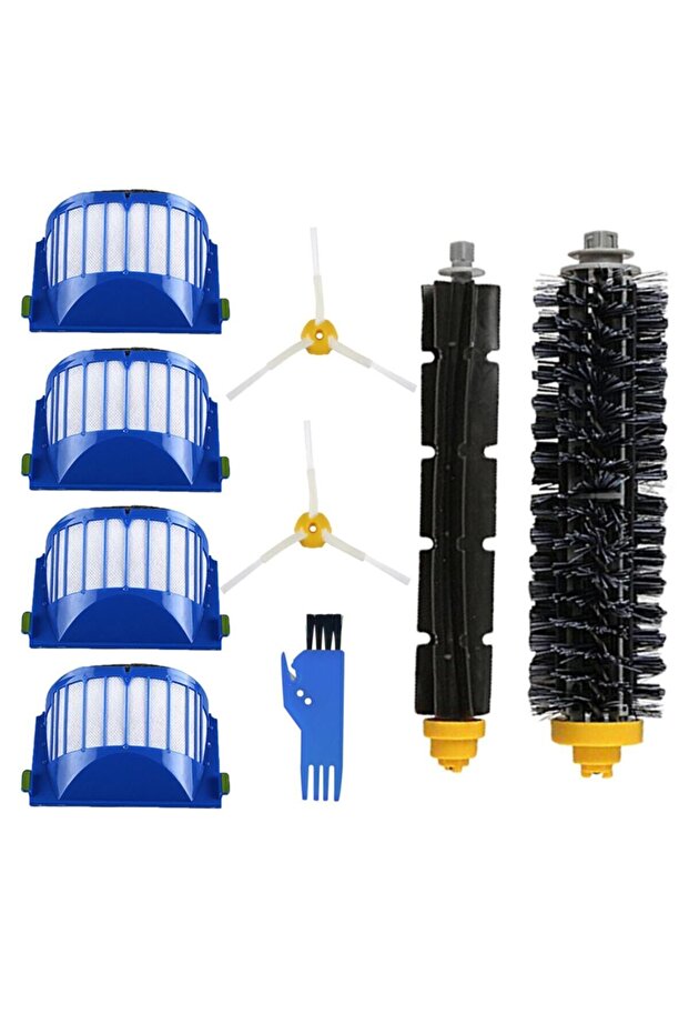 I-Robot Roomba 600 Series Compatible 8 Piece Replacement Filter Brush Set