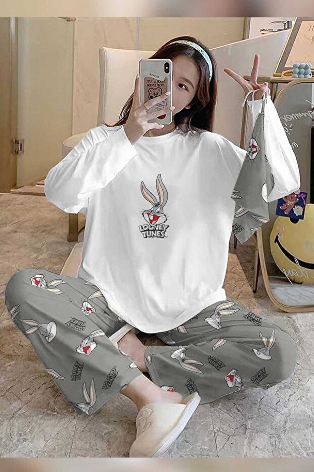 Bahd Bugs Bunny Women's Long Sleeve Supersoft Pajama Set 2984