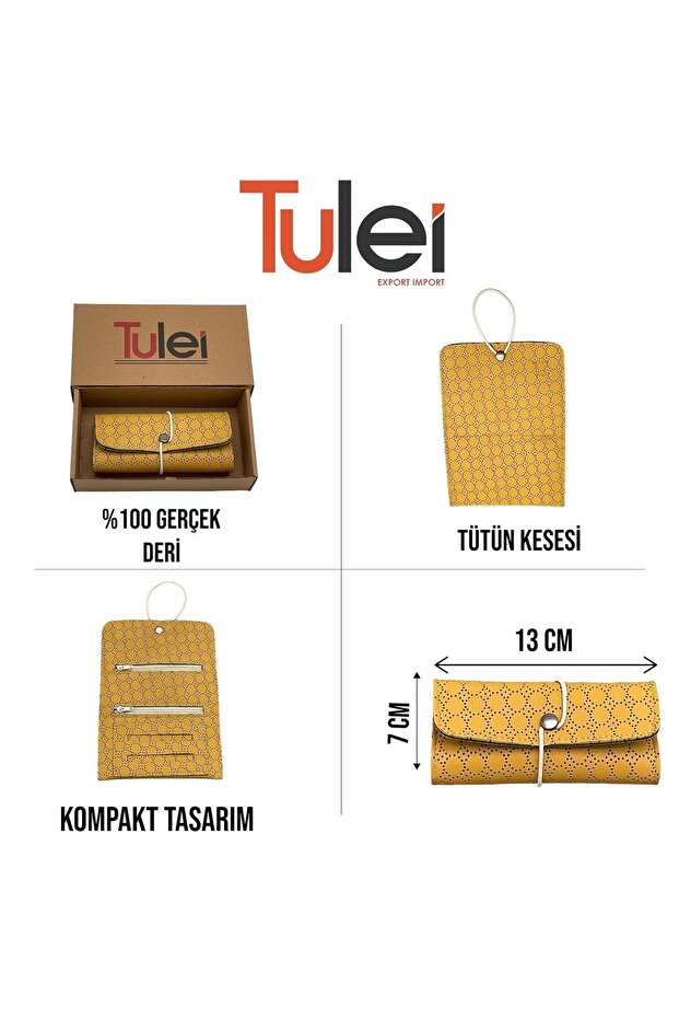 Hakiki deri tütün saklama kesesi, tütün cüzdanı, tütün kesesi - 5