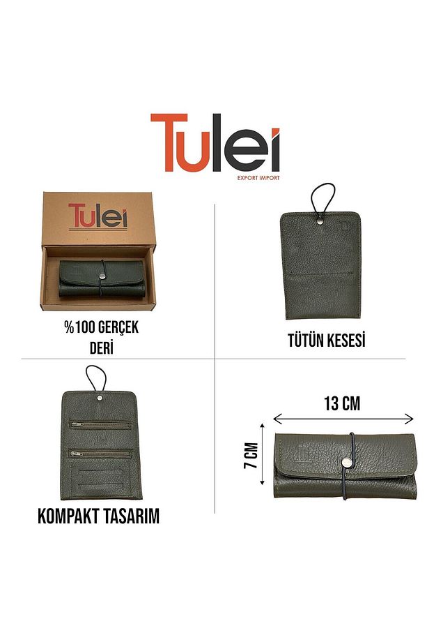 Hakiki deri tütün saklama kesesi, tütün cüzdanı, tütün kesesi - 5