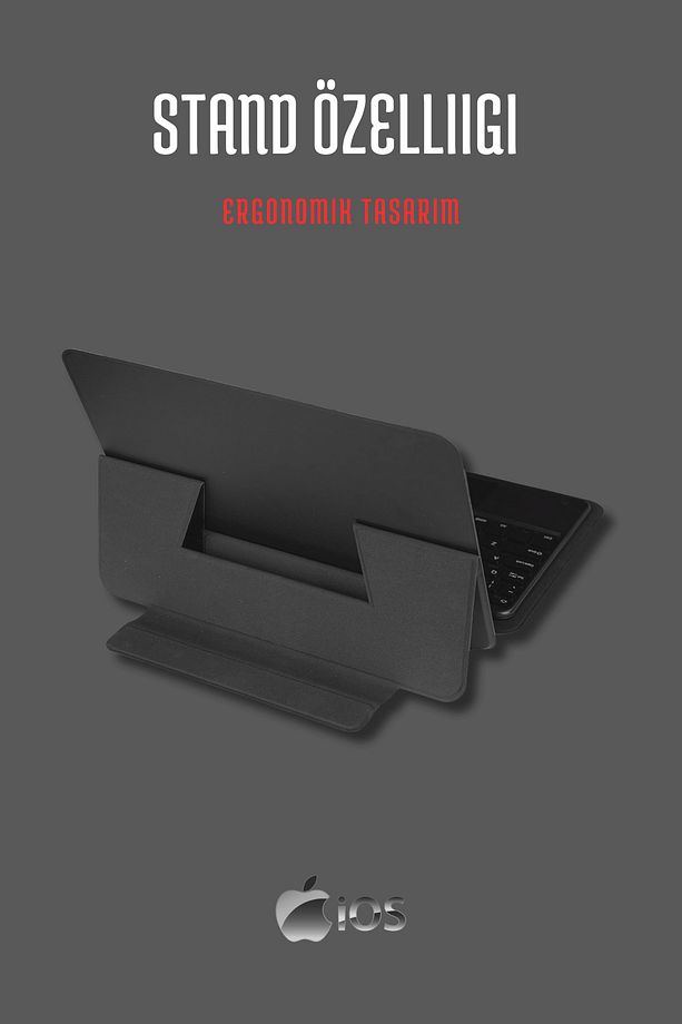 iPad Air 11 2024 M2 Uyumlu Fuchsia Touch Padli Bluetoothlu Klavyeli Standlı Tablet Kılıfı - 3