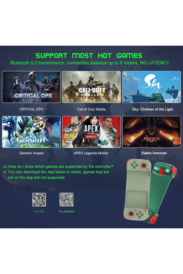 وحدة تحكم ألعاب الهاتف المحمول D3 - وحدة تحكم مقبض الألعاب لجهاز iPhone Android Tablet iPad PC - 8