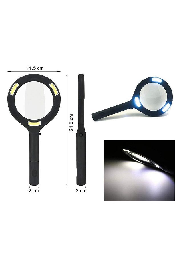 Profesyonel Işıklı LED Büyüteç, Lup Büyüteç Mercek, 250 Lümen 3X Yakınlaştırma - 5