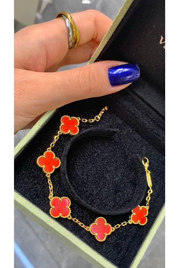 Üst Segment Çelik Yonca Bileklik - 1