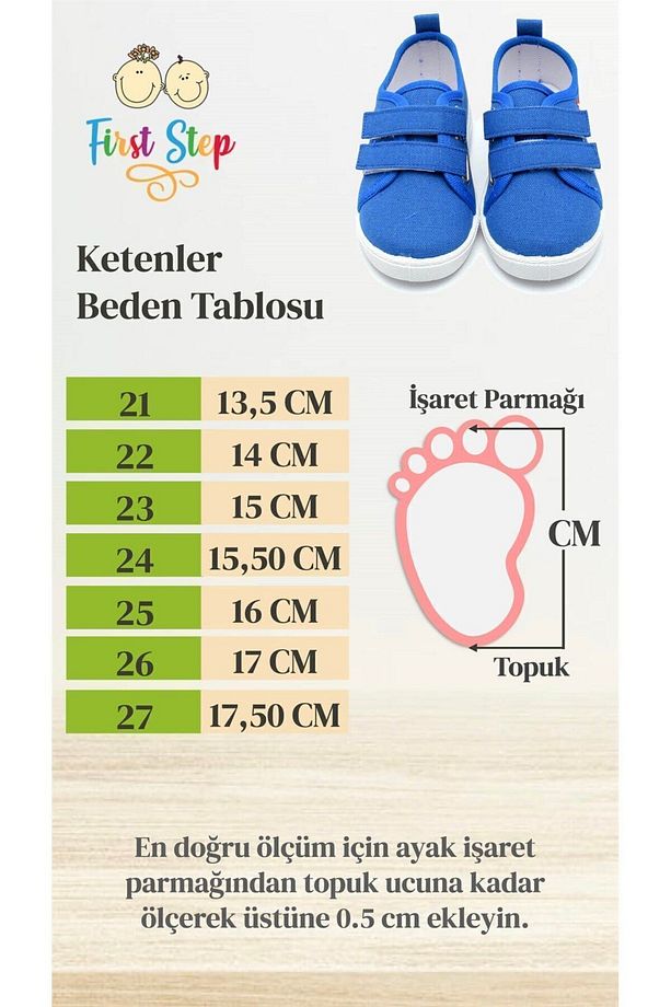 Çift Cırtlı Neon Taban Çocuk Keten Spor Ayakkabı-mavi-f-4002 - 4