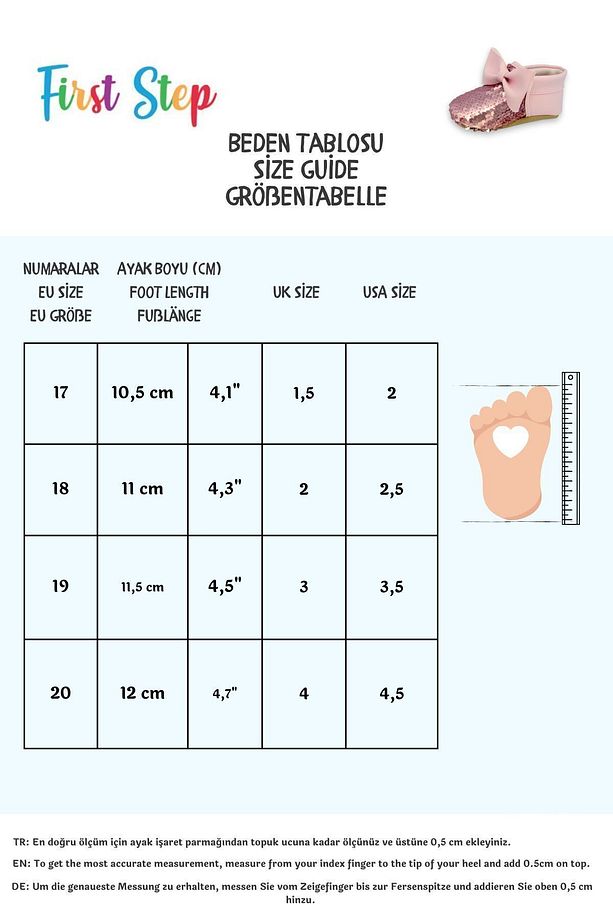 Pembe Gold Pul Payetli Fiyonklu Kız Bebek Babet Patik G-2366 - 5