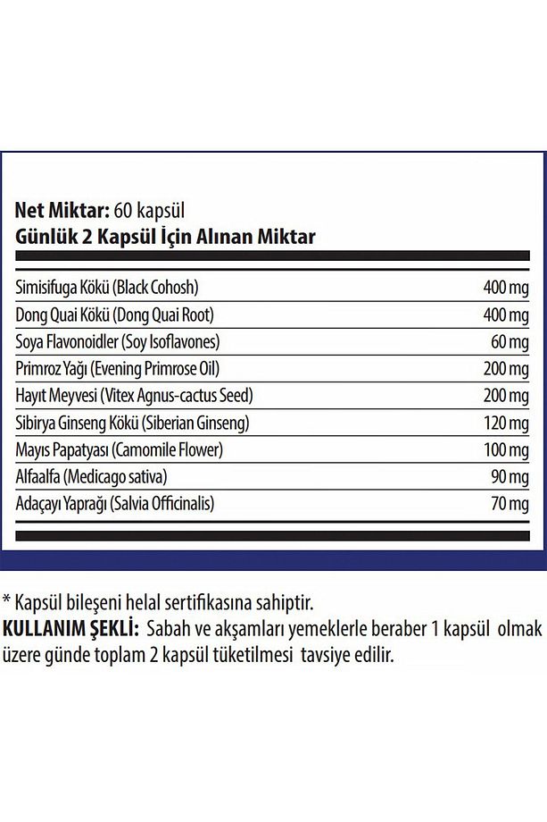 Meno Formula Adaçayı Yaprağı, Soya, Primroz Yağı, Dong Quai 60 Kapsül - 2