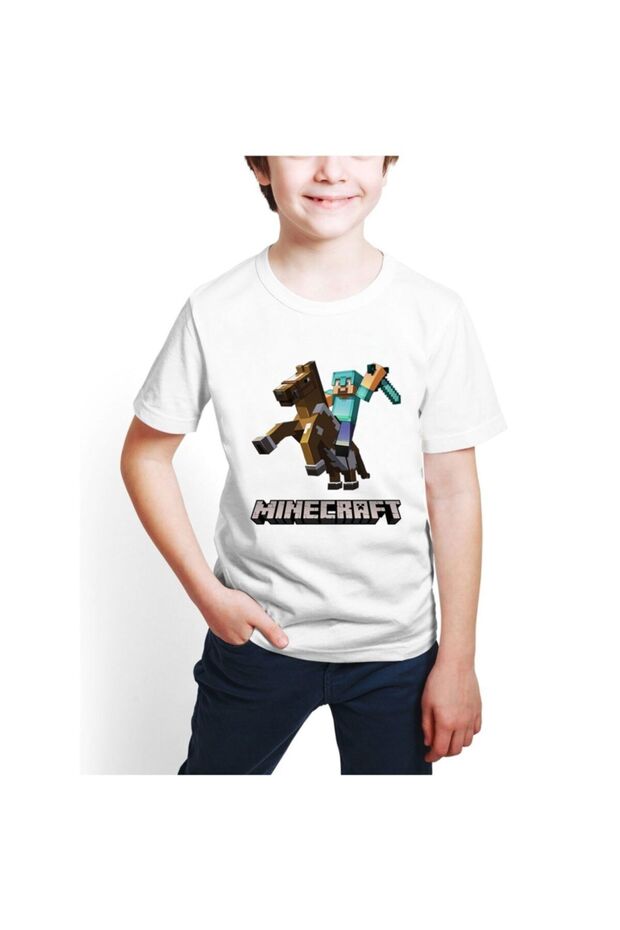 Minecraft Digital Printed Unisex Kids T-Shirt