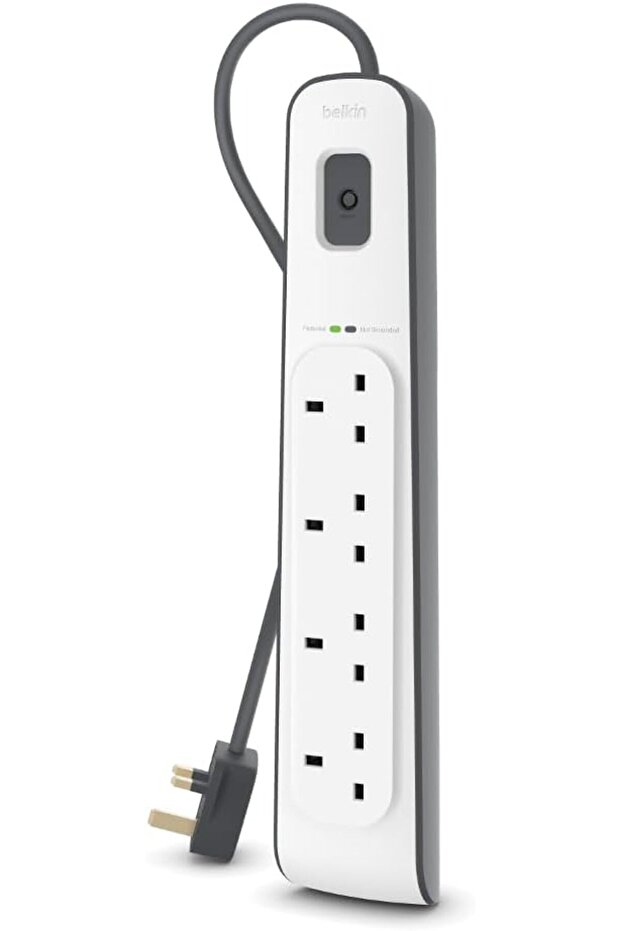 4 Way/4 Plug Surge Protection Strip With 2 Meters Cord Length-Heavy Duty Electrical Extension Socket