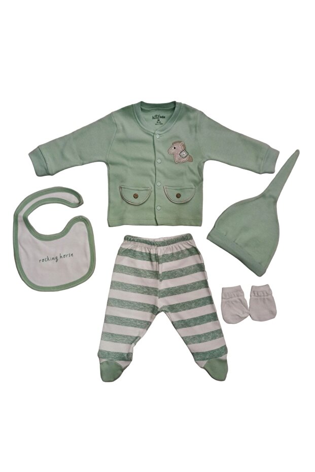 Sevimli At Desenli 10'lu Bebek Hastane Çıkışı Zıbın Seti - 8