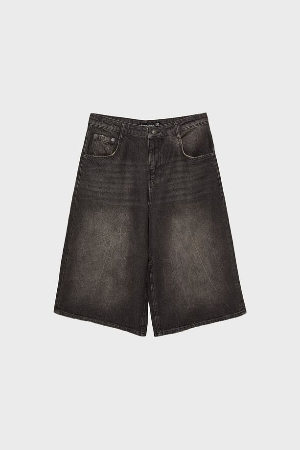 Bol denim bermuda şort - 5