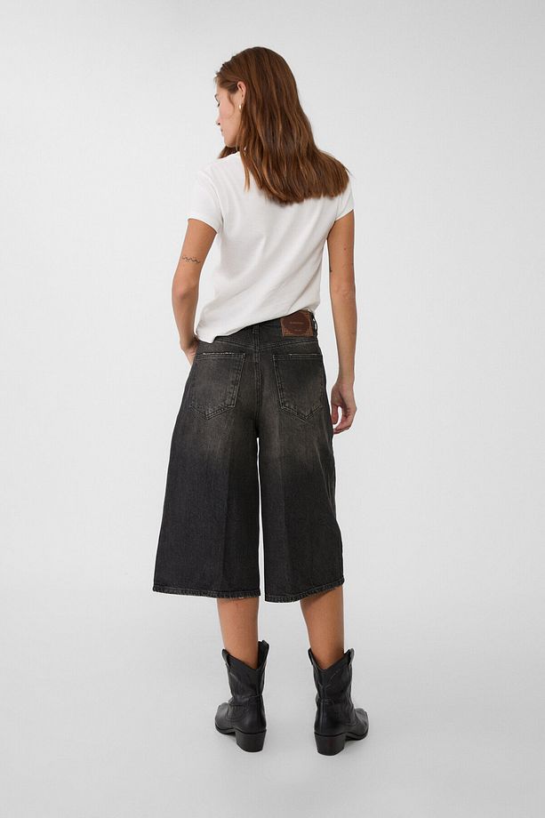 Bol denim bermuda şort - 3
