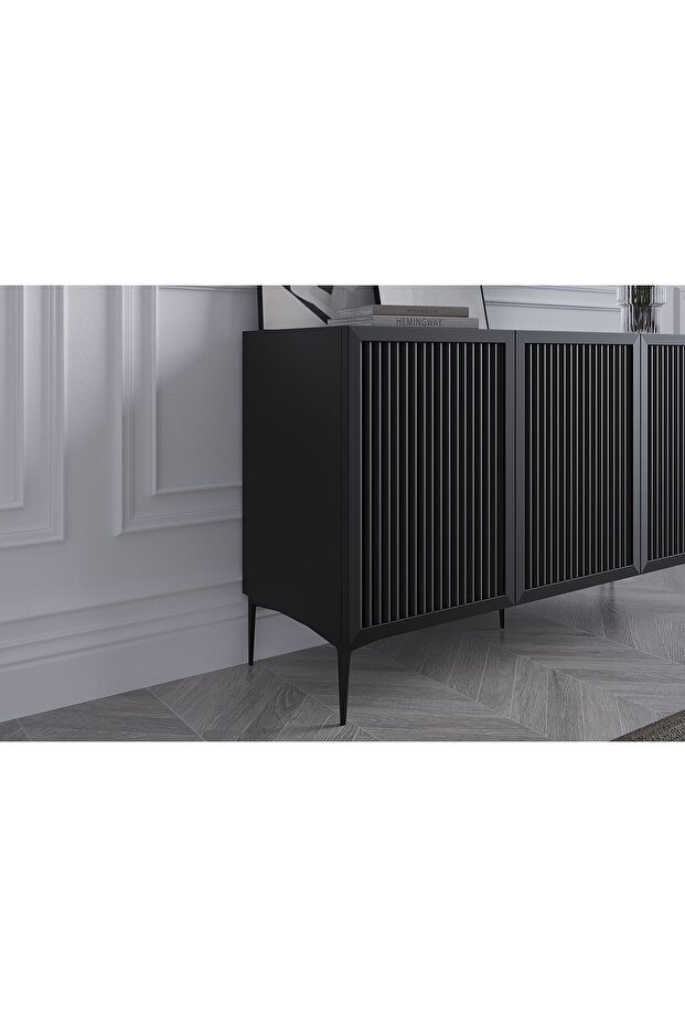 Konsol, Üç Kapaklı, Siyah - 5